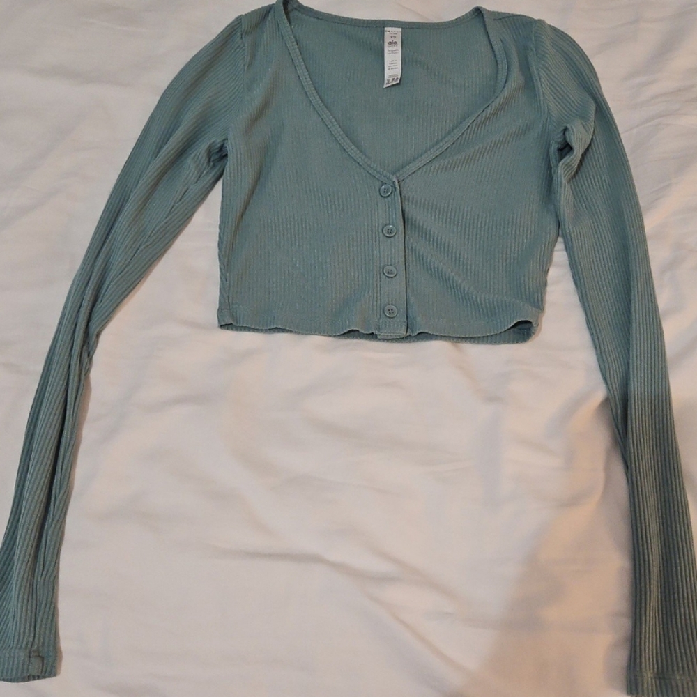 Alo long sleeve top size xs green